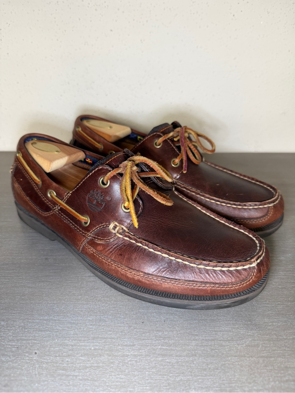 Timberland Men's Leather Boat Shoes Size 10M Brown Genuine Leather Shoes